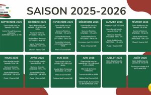 Bonne Rentrée à toutes et tous ! Calendrier des Evènements du TCCR 2025 2026
